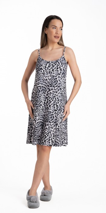 Animal print νυχτικό τιράντα