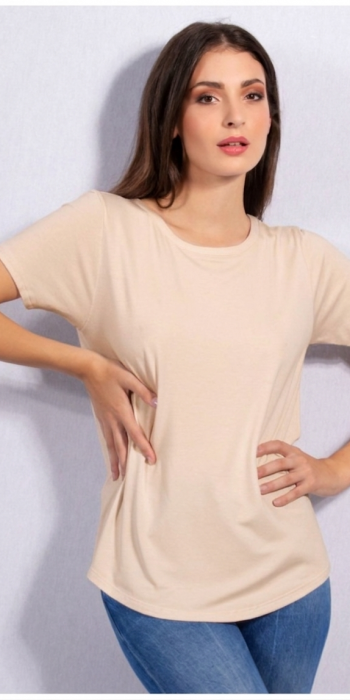 T-shirt bamboo σε Μπεζ χρώμα