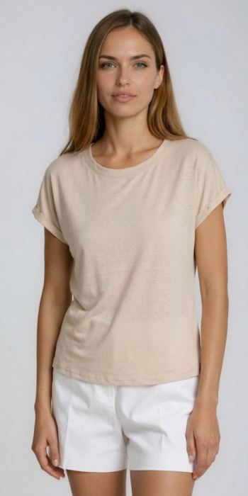 T-shirt bamboo σε Μπεζ χρώμα