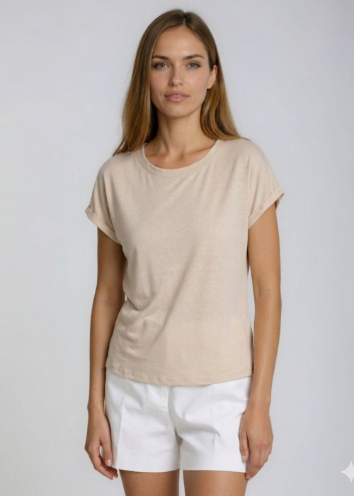 T-shirt bamboo σε Μπεζ χρώμα T-shirt bamboo σε Μπεζ χρώμα