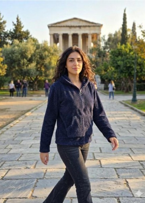 Ζακέτα με φερμουάρ σε μπλε χρώμα