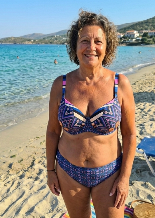 μαγιό μπικίνι μπλε κατάλληλο για μεγάλο στήθος
