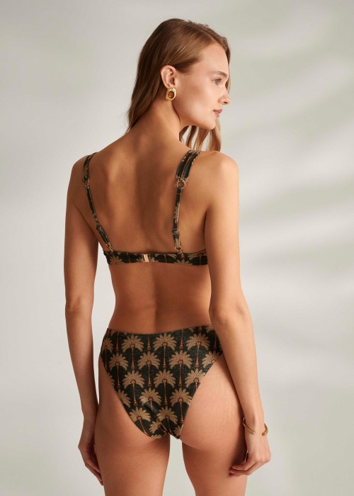 Bikini set Σουτιέν με μπανέλα και ψηλόμεσο σλιπ