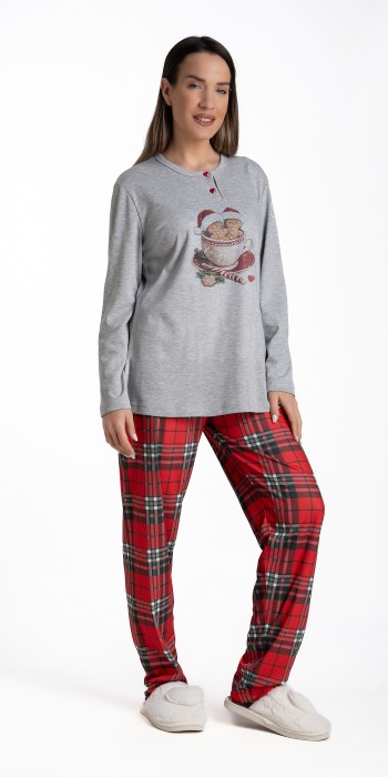 Relax πυτζάμα καρό κόκκινο "Christmas Biscuits"