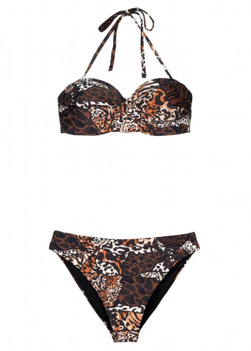 Animal print στράπλες για μεγάλο στήθος