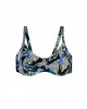 Plus size μαύρο με μπλε μπικίνι σετ σε cup F Minimizer Plus size μαύρο με μπλε μπικίνι σετ σε cup F Minimizer