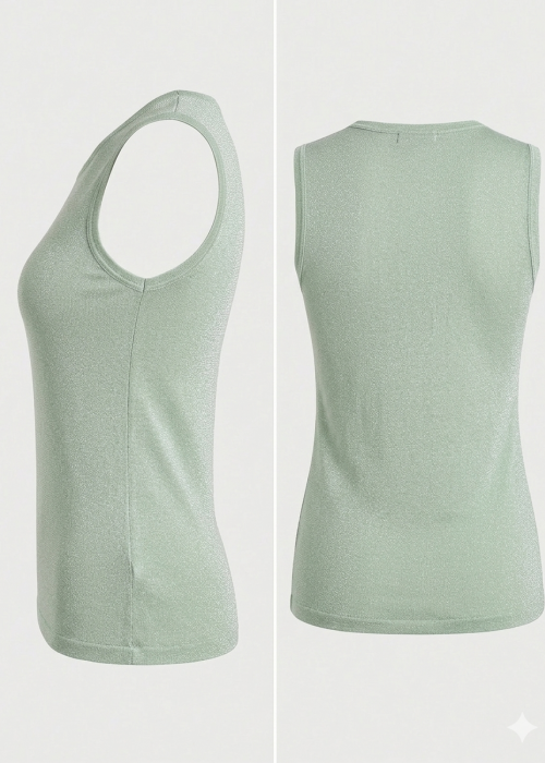T-shirt Lurex σε aqua χρώμα
