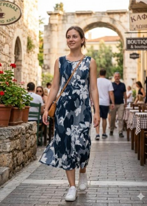 Μπλε-Πράσινο καλοκαιρινό φόρεμα Μπλε-Πράσινο καλοκαιρινό φόρεμα