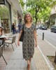 Βισκόζ φόρεμα μαύρο με λευκά λουλούδια