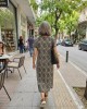 Βισκόζ φόρεμα μαύρο με λευκά λουλούδια