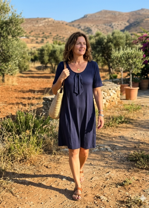 Βισκόζ φόρεμα μπλε