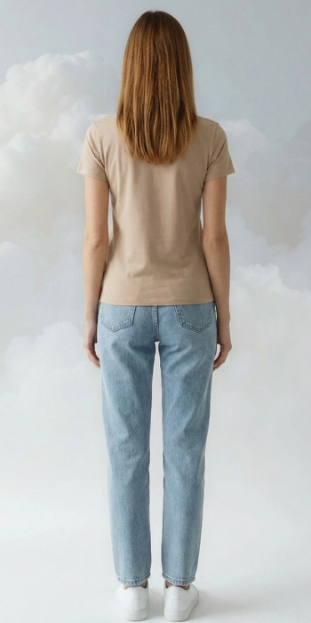 T-shirt βαμβακερό σε Μπεζ χρώμα