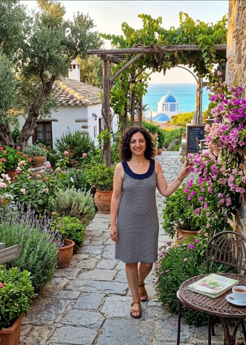 Μπλε ριγέ καλοκαιρινό φόρεμα 
