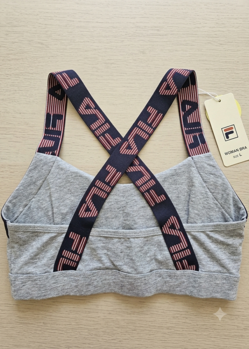 fila bra με χιαστί πλάτη σε γκρι χρώμα