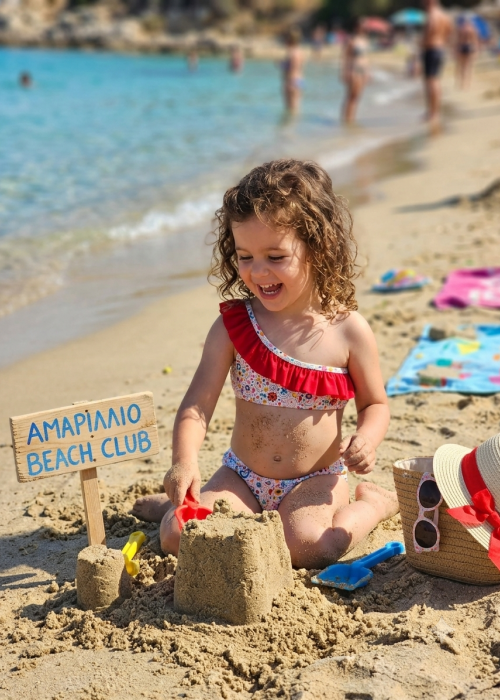 Παιδικό μαγιό μπικίνι με αντηλιακή προστασία με μια ράντα