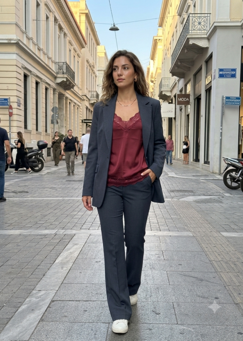 Σατέν Γυναικείο τοπ μπορντό