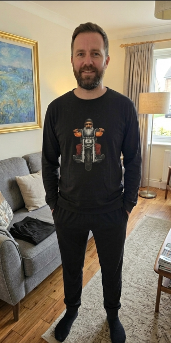 Ανδρική βαμβακερή πυτζάμα σε μαύρο χρώμα Harley