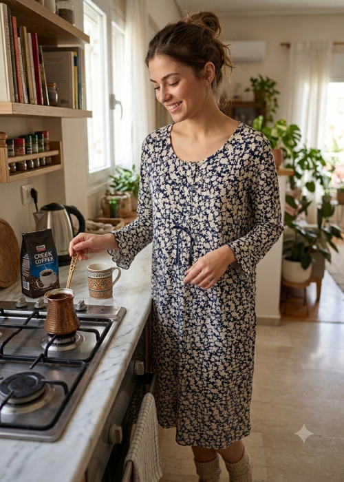 Microfleece Νυχτικό άσπρο με μπλε Microfleece Νυχτικό άσπρο με μπλε