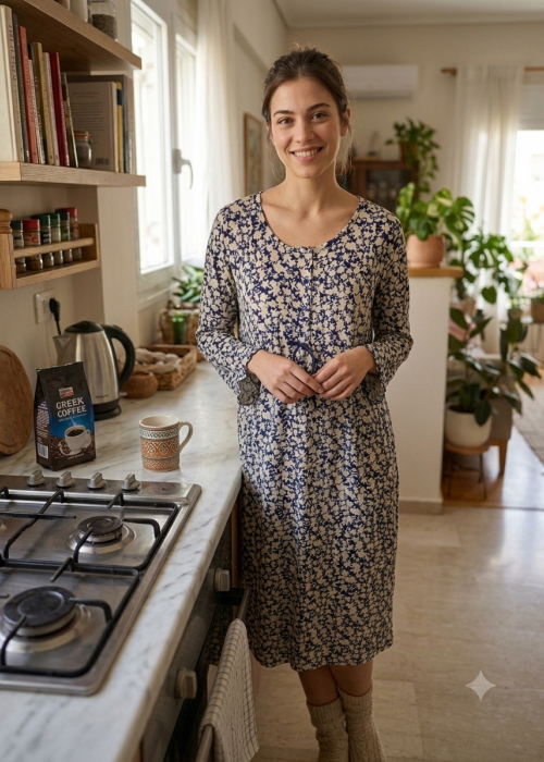 Microfleece Νυχτικό άσπρο με μπλε Microfleece Νυχτικό άσπρο με μπλε