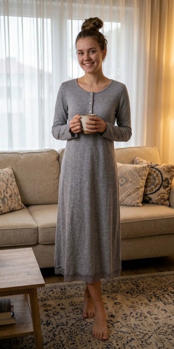 Νυχτικό γκρι rayon