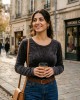 Βελούδο μαύρο κορμάκι μακρύ μανίκι Βελούδο μαύρο κορμάκι μακρύ μανίκι