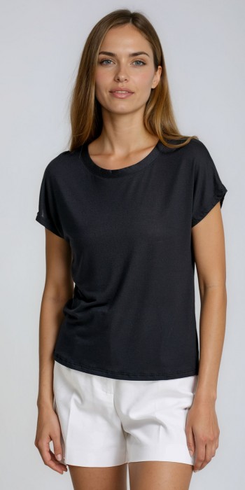 T-shirt bamboo σε Μαύρο χρώμα