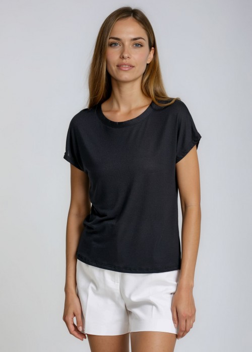 T-shirt bamboo σε Μαύρο χρώμα