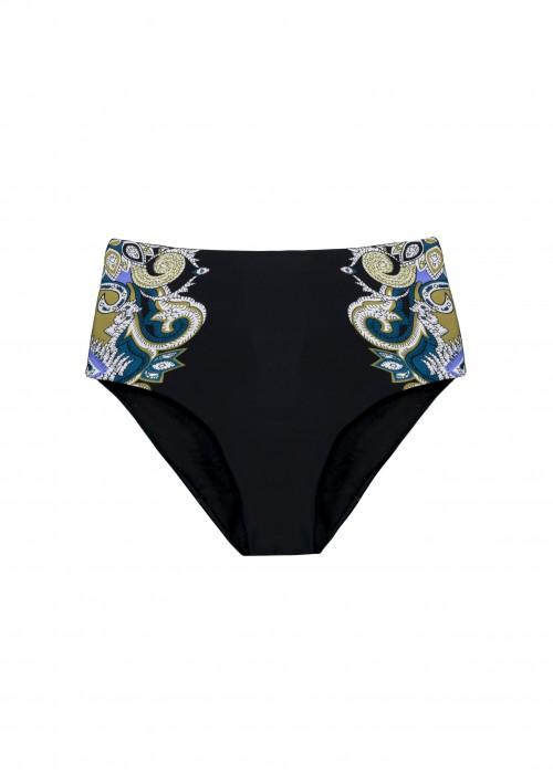 Plus size μαύρο με μπλε μπικίνι σετ σε cup F Minimizer Plus size μαύρο με μπλε μπικίνι σετ σε cup F Minimizer