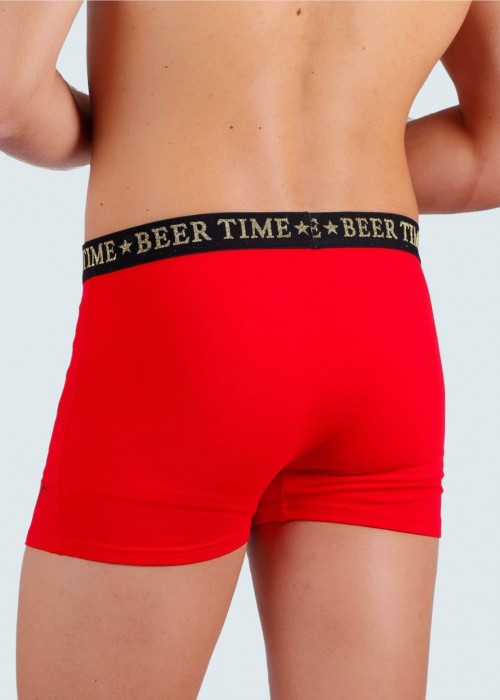 it's beer time κόκκινο boxer σε μπουκάλι μπύρας it's beer time κόκκινο boxer σε μπουκάλι μπύρας