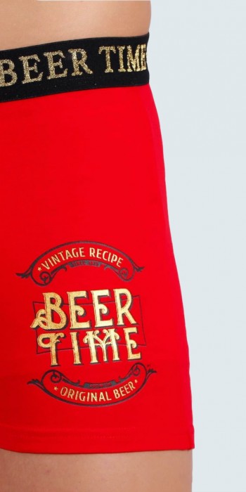 it's beer time κόκκινο boxer σε μπουκάλι μπύρας it's beer time κόκκινο boxer σε μπουκάλι μπύρας