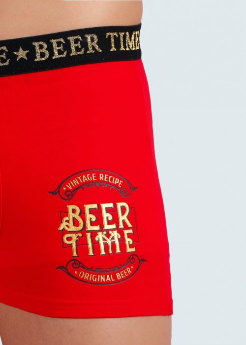 it's beer time κόκκινο boxer σε μπουκάλι μπύρας it's beer time κόκκινο boxer σε μπουκάλι μπύρας