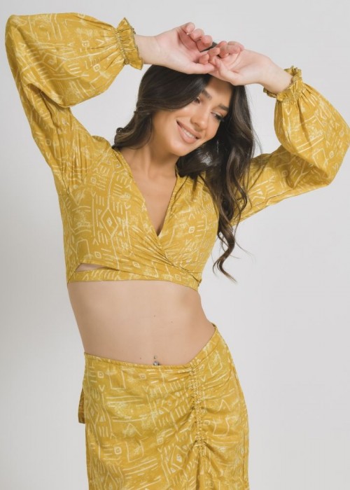 Μουσταρδί Crop Top Πολυμορφικό