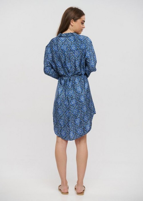 Ble Resort Collection Καλοκαιρινό Mini Σεμιζιέ Φόρεμα Μπλε