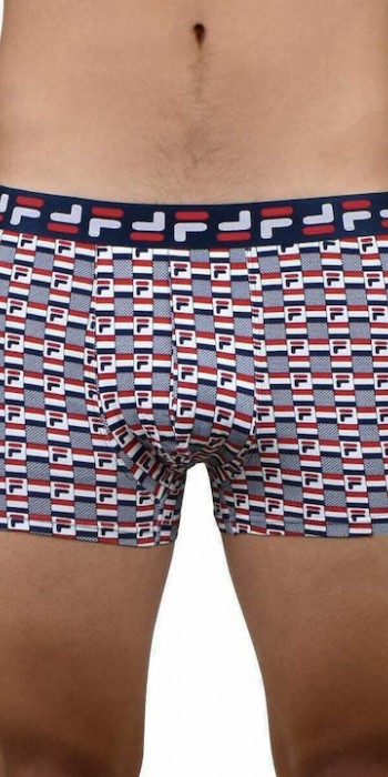 Ανδρικό fila boxer λευκό με μπλε και κόκκινο