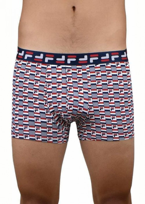 Ανδρικό fila boxer λευκό με μπλε και κόκκινο