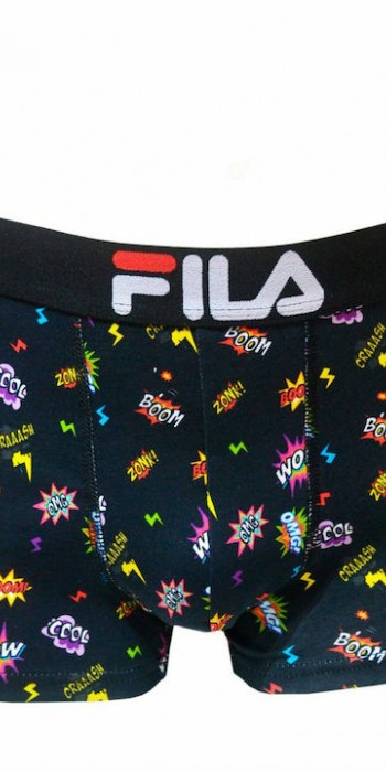fila boxer μαύρο με logo ''boom''
