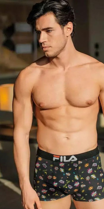 fila boxer μαύρο με logo ''boom''