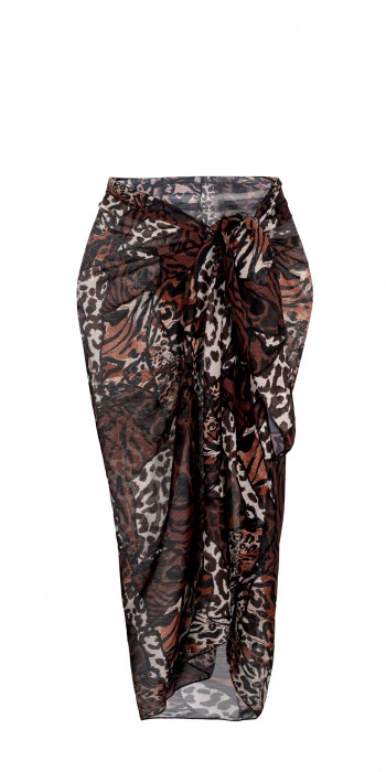Animal print παρεό σε καφέ τόνους
