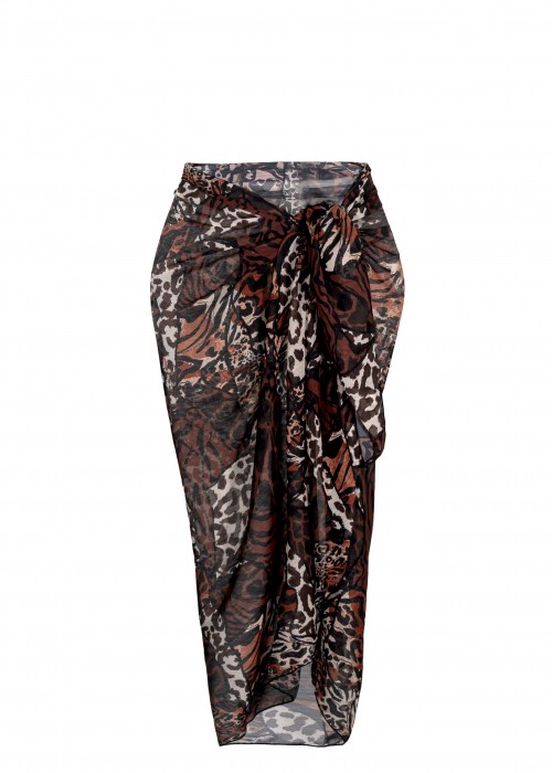 Animal print παρεό σε καφέ τόνους