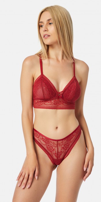 Τριγωνική Bralette με αποσπώμενη ενίσχυση σε κόκκινο χρώμα Τριγωνική Bralette με αποσπώμενη ενίσχυση σε κόκκινο χρώμα