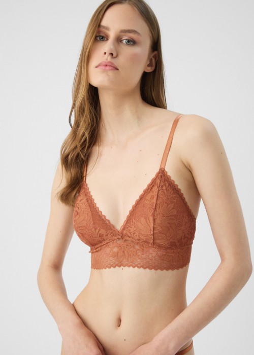 Τριγωνική Γυναικεία Bralette με αποσπώμενη ενίσχυση σε κεραμιδί απόχρωση Τριγωνική Γυναικεία Bralette με αποσπώμενη ενίσχυση σε κεραμιδί απόχρωση