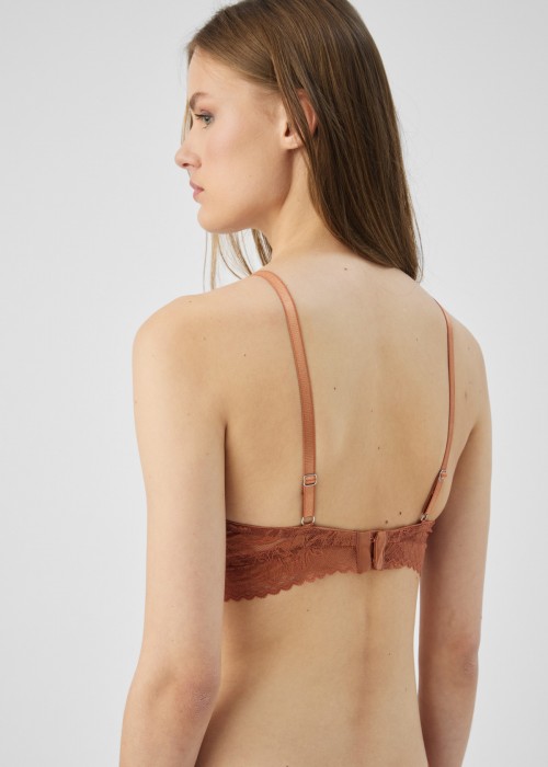 Τριγωνική Γυναικεία Bralette με αποσπώμενη ενίσχυση σε κεραμιδί απόχρωση Τριγωνική Γυναικεία Bralette με αποσπώμενη ενίσχυση σε κεραμιδί απόχρωση