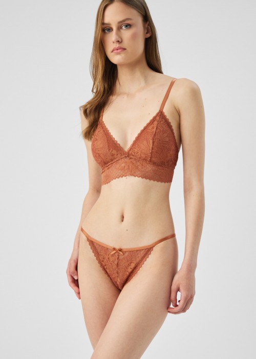Τριγωνική Γυναικεία Bralette με αποσπώμενη ενίσχυση σε κεραμιδί απόχρωση Τριγωνική Γυναικεία Bralette με αποσπώμενη ενίσχυση σε κεραμιδί απόχρωση