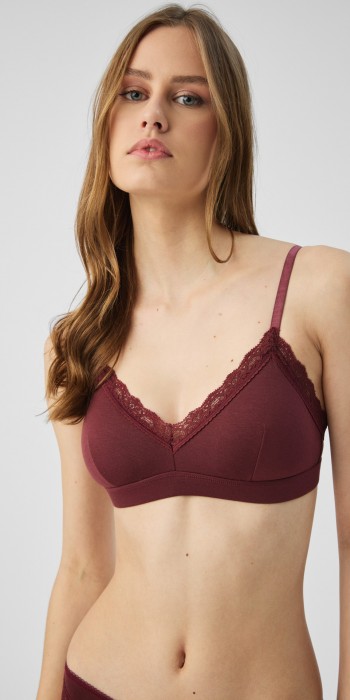 Fimelle Elegance Bralette με αποσπώμενη ενίσχυση σε μπορντό χρώμα