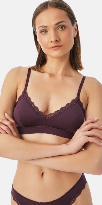 Fimelle Elegance Bralette με αποσπώμενη ενίσχυση σε μωβ μελιτζανί χρώμα Fimelle Elegance Bralette με αποσπώμενη ενίσχυση σε μωβ μελιτζανί χρώμα