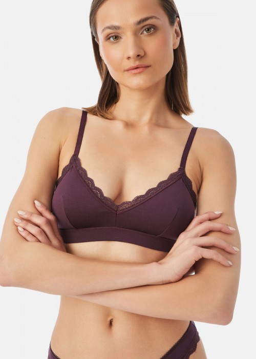 Fimelle Elegance Bralette με αποσπώμενη ενίσχυση σε μωβ μελιτζανί χρώμα Fimelle Elegance Bralette με αποσπώμενη ενίσχυση σε μωβ μελιτζανί χρώμα