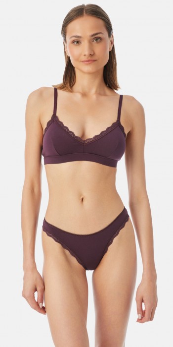 Fimelle Elegance Bralette με αποσπώμενη ενίσχυση σε μωβ μελιτζανί χρώμα