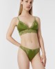 Τριγωνική Γυναικεία Bralette σατέν σε λαδί χρώμα Τριγωνική Γυναικεία Bralette σατέν σε λαδί χρώμα