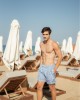 Ανδρικό γαλάζιο μαγιό με σχέδια 
