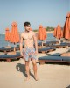 Ανδρικό μαγιό γαλάζιο με λουλούδια και μαϊμούδες 